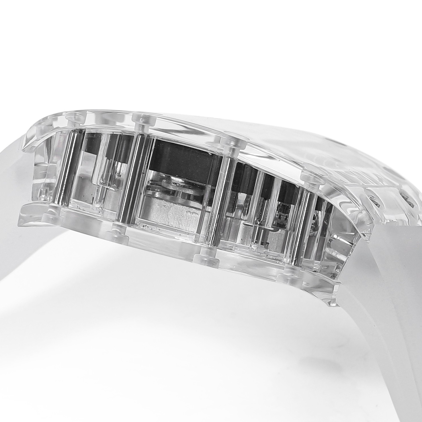 Richard Mille RM Style Automatic Watch, Black Dial Rubber Strap Sapphire Crystal 50m Water Resistant
