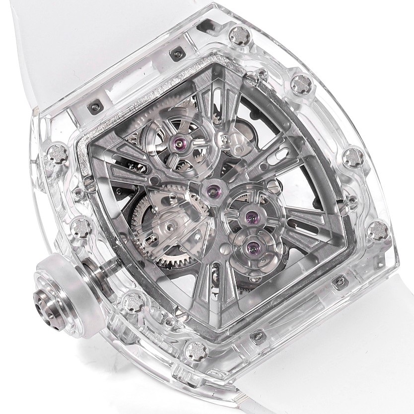 Richard Mille RM Style Automatic Watch, Black Dial Rubber Strap Sapphire Crystal 50m Water Resistant