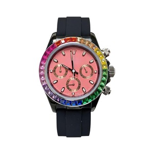 Rolex Cosmograph Automatic Watch, Black Dial Rubber Strap Sapphire Crystal 100m Water Resistant