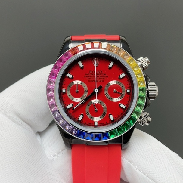 Rolex Cosmograph Automatic Watch, Black Dial Rubber Strap Sapphire Crystal 100m Water Resistant