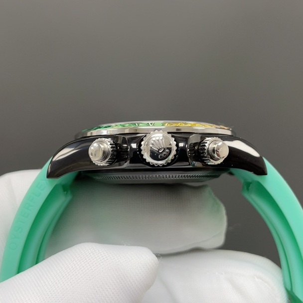 Rolex Cosmograph Automatic Watch, Black Dial Rubber Strap Sapphire Crystal 100m Water Resistant
