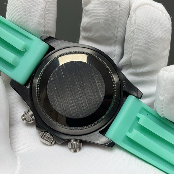 Rolex Cosmograph Automatic Watch, Black Dial Rubber Strap Sapphire Crystal 100m Water Resistant