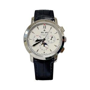 Vacheron Constantin Automatic Watch, White Dial Roman Numeral Rose Gold Case Leather Strap 30m WR