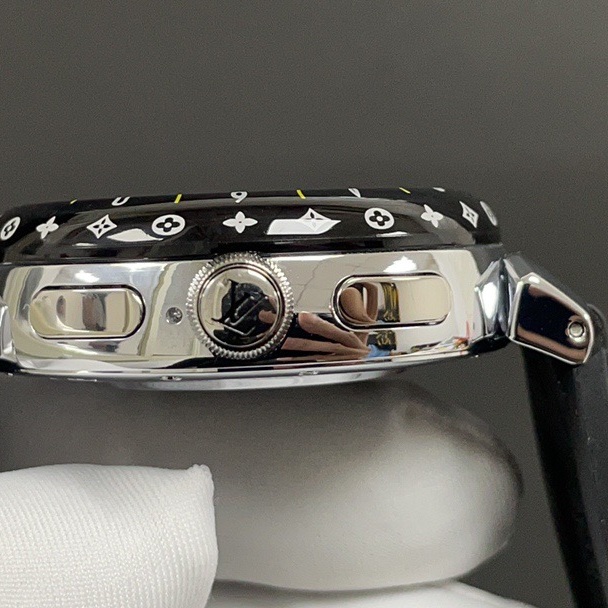 Louis Vuitton Tambour Style Quartz Watch, Stainless Steel Case Sapphire Crystal 50m Water Resistant