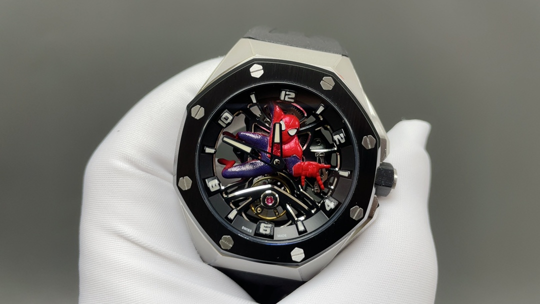 Audemars Piguet Royal Style Automatic Watch, Stainless Steel Case Rubber Strap 100m Water Resistant