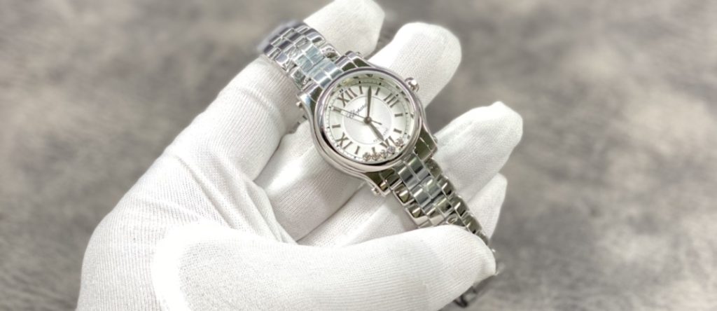 Chopard Happy Style Automatic Watch, White Dial Roman Numeral Stainless Steel Case Metal Bracelet