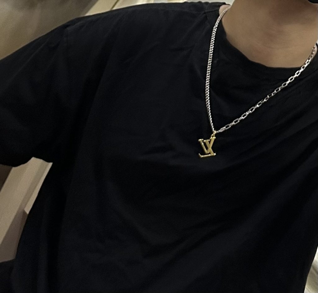 Louis Vuitton Necklace Alloy LV LogoPendant