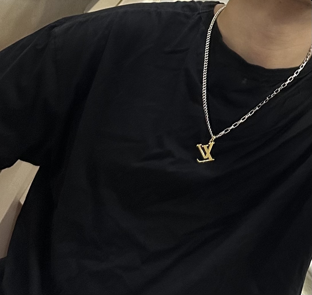 Louis Vuitton Necklace Alloy LV LogoPendant