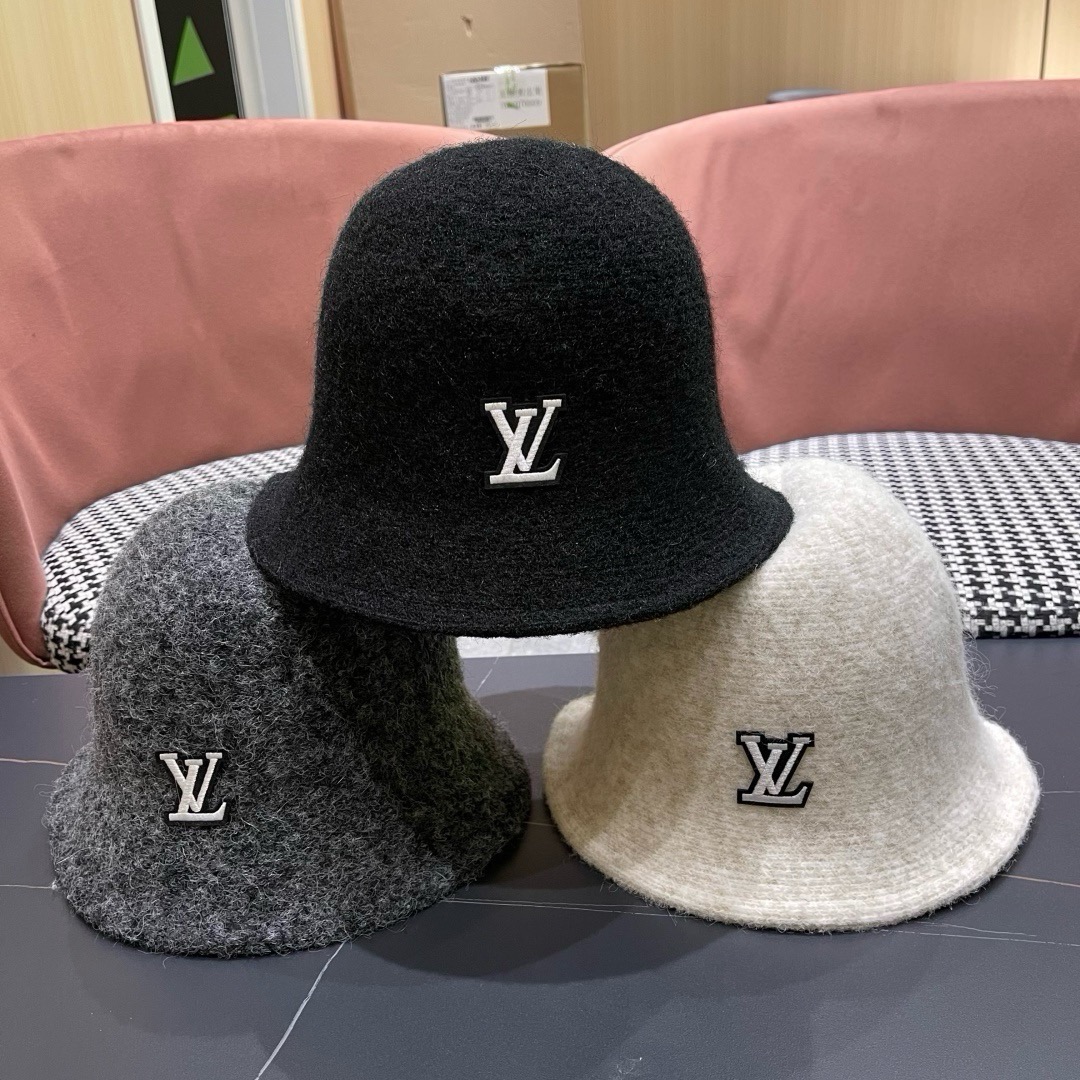 Louis Vuitton Hat Wool Blend Bucket Hat Soft Unstructured