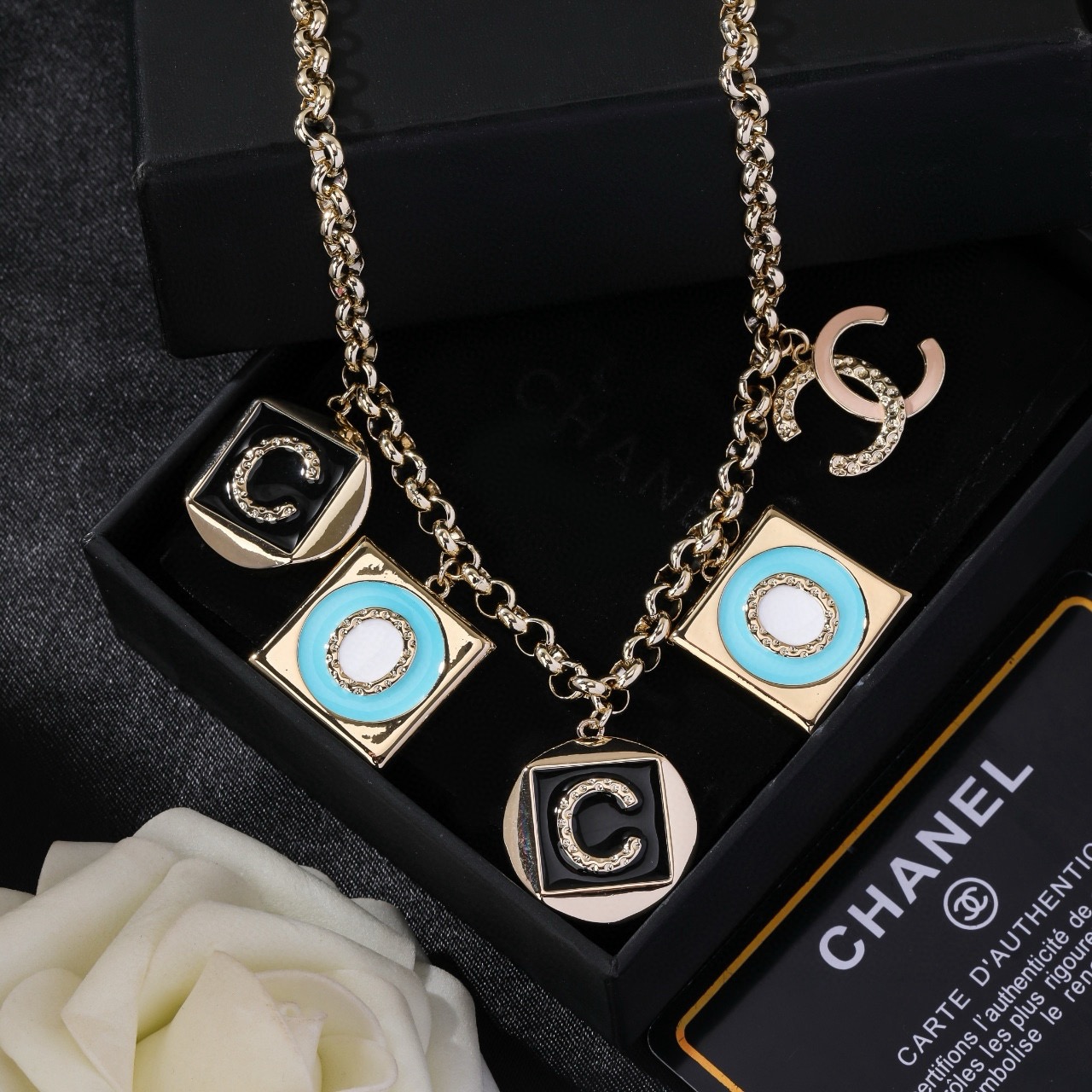 Chanel Necklace Brass Pendant