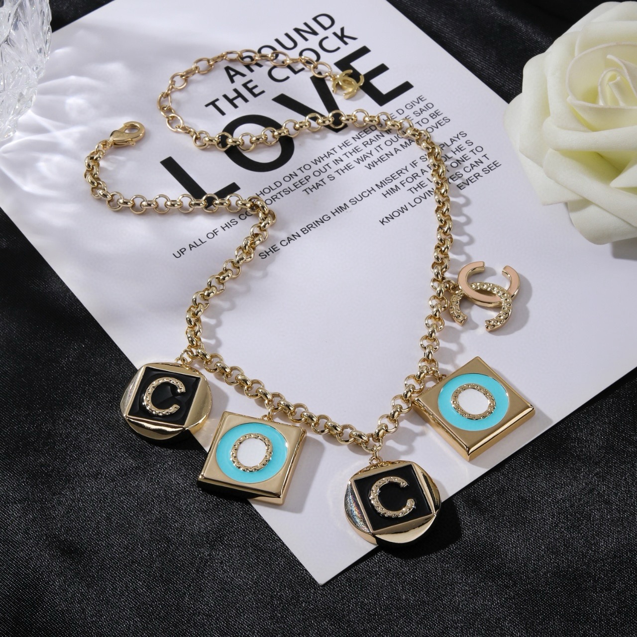 Chanel Necklace Brass Pendant