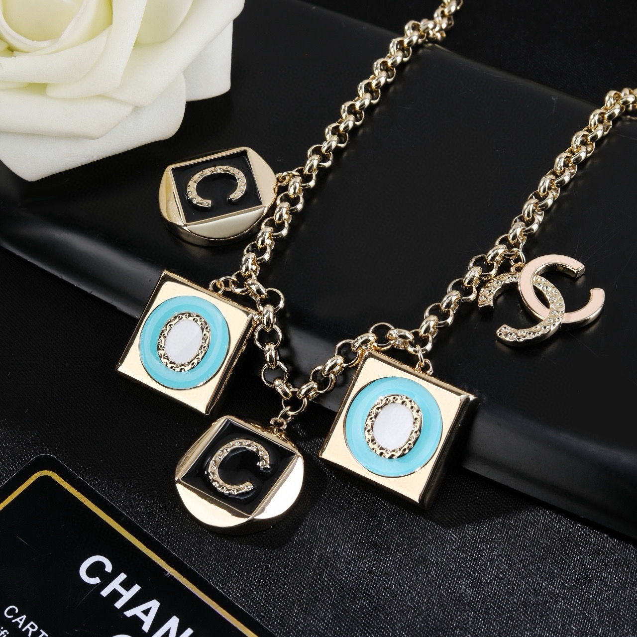Chanel Necklace Brass Pendant