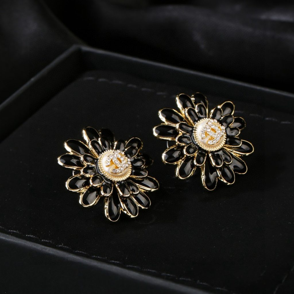 CHANEL Earrings Flower Stud
