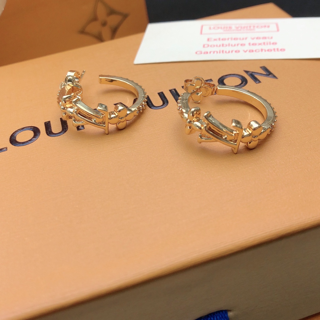 Louis Vuitton Earrings Brass
