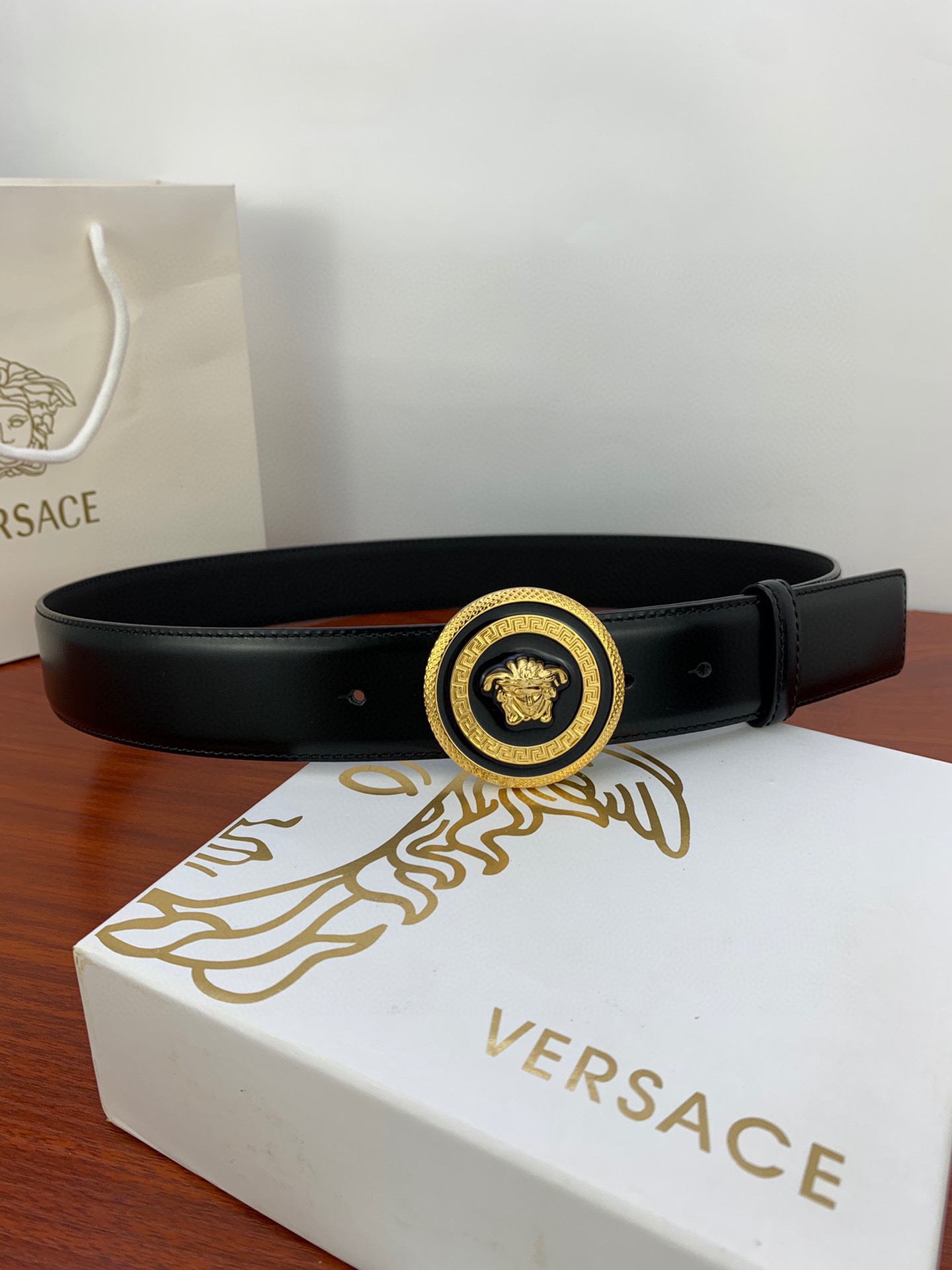 Versace Belt Leather, Metal Medusa Buckle Belt Strap