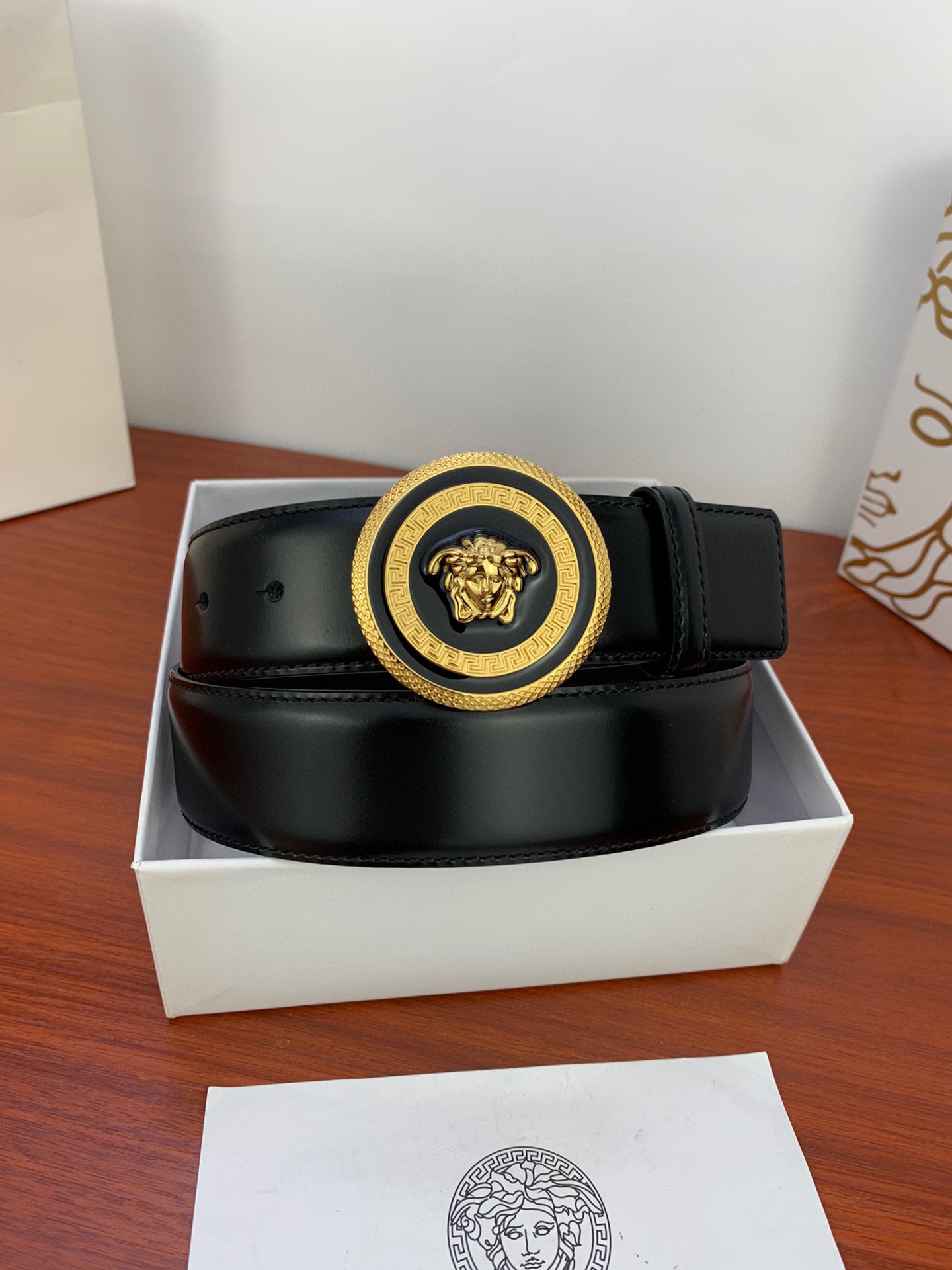 Versace Belt Leather, Metal Medusa Buckle Belt Strap