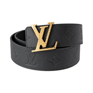 Louis Vuitton Belt Calfskin leather Monogram Eclipse reversible belt with gold-tone LV buckle