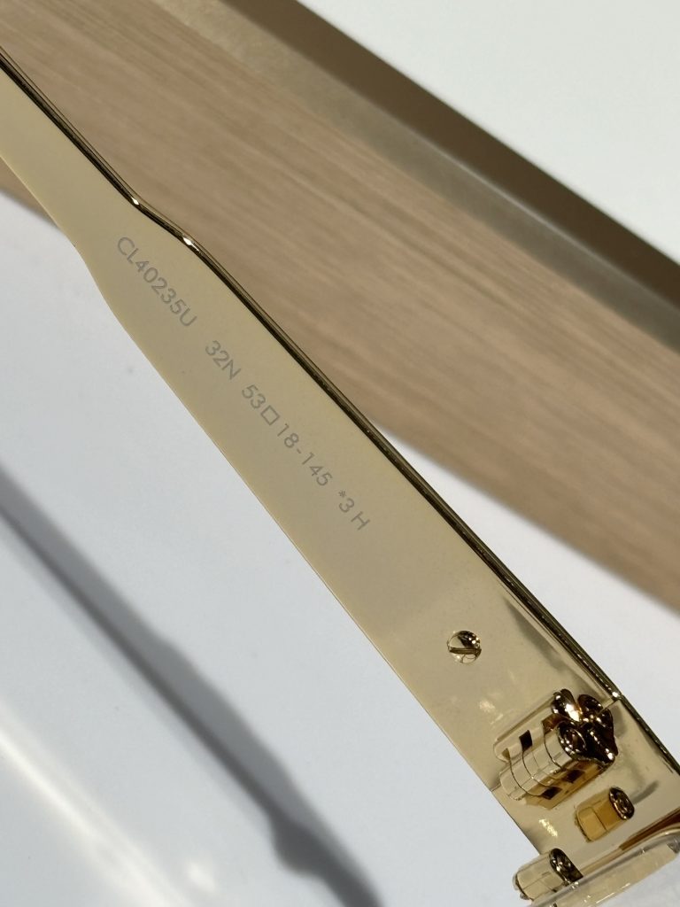 Celine Sunglasses Metal, Acetate Oval metal frame with tortoiseshell temple tips and C-logo hinge
