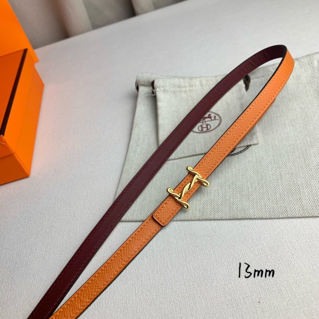 Hermès Belt Epsom leather 13mm reversible belt with gold-tone horsebit buckle Reversible strap