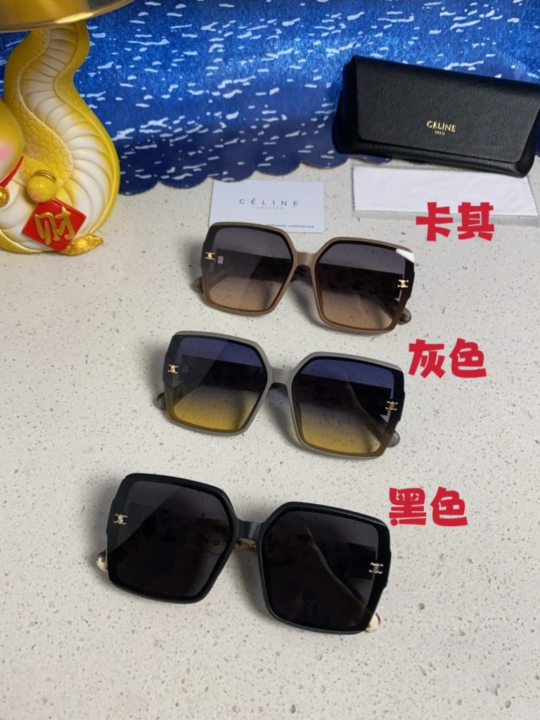 CELINE Triomphe Oversized Square Acetate Sunglasses Rhinestone Temple Logo