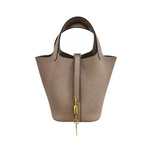 Hermes Picotin Lock 18 Bucket Bag, Gold Hardware Grain Leather for Hand Shoulder Crossbody Carry